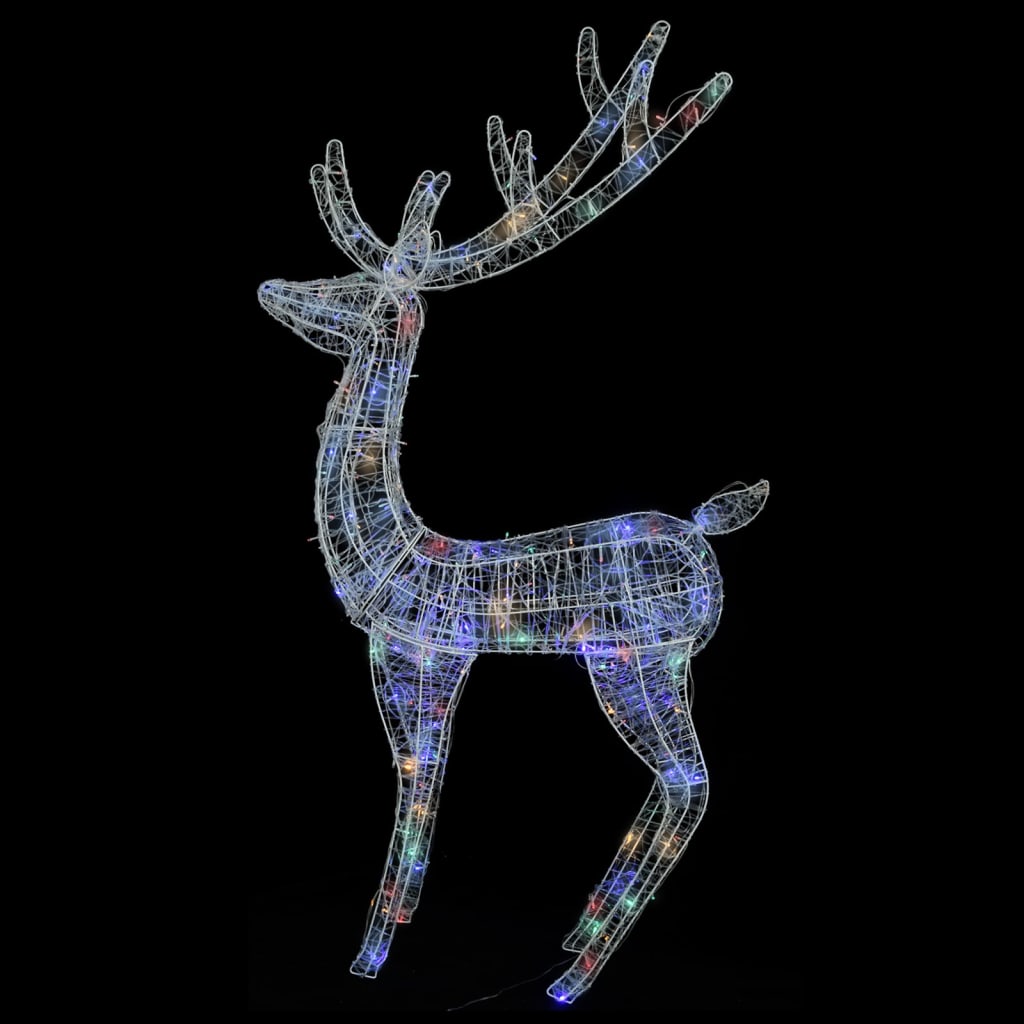 Kerstdecoratie rendier 250 LED's meerkleurig 180 cm acryl – afbeelding 4