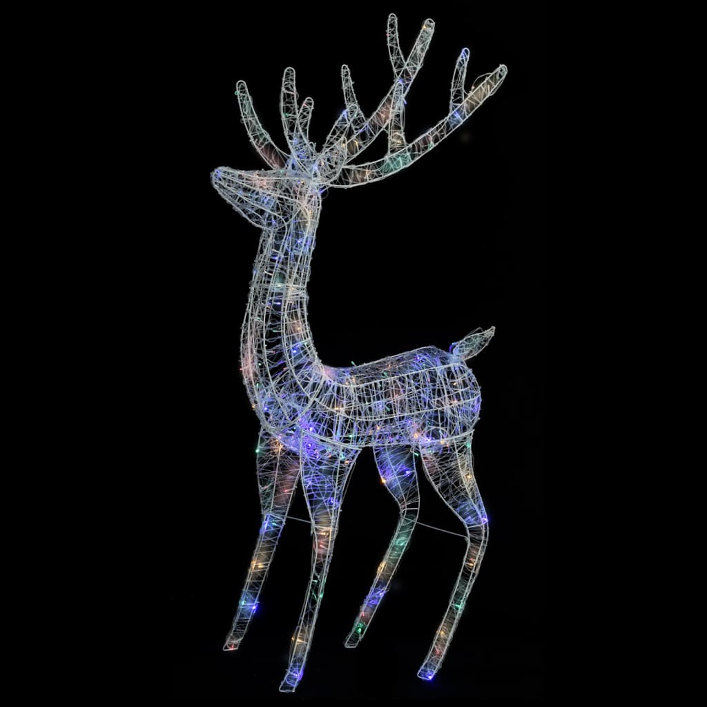 Kerstdecoratie rendier 250 LED's meerkleurig 180 cm acryl – afbeelding 5