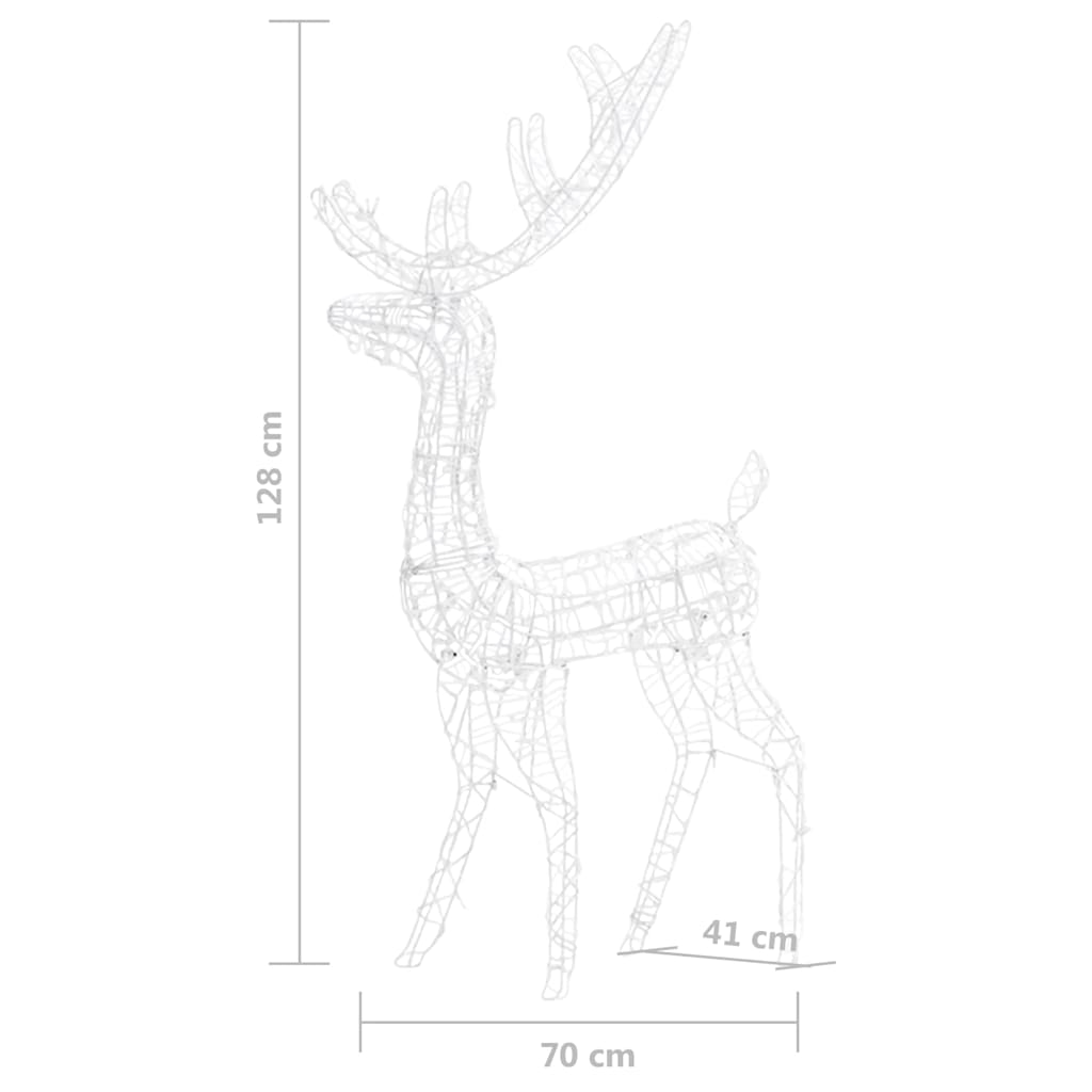 Kerstversiering rendierfamilie 300 LED's warmwit acryl – afbeelding 12