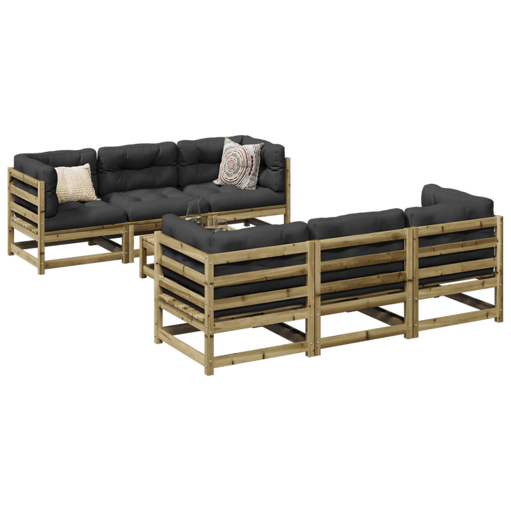 7-delige Loungeset geïmpregneerd grenenhout – afbeelding 1