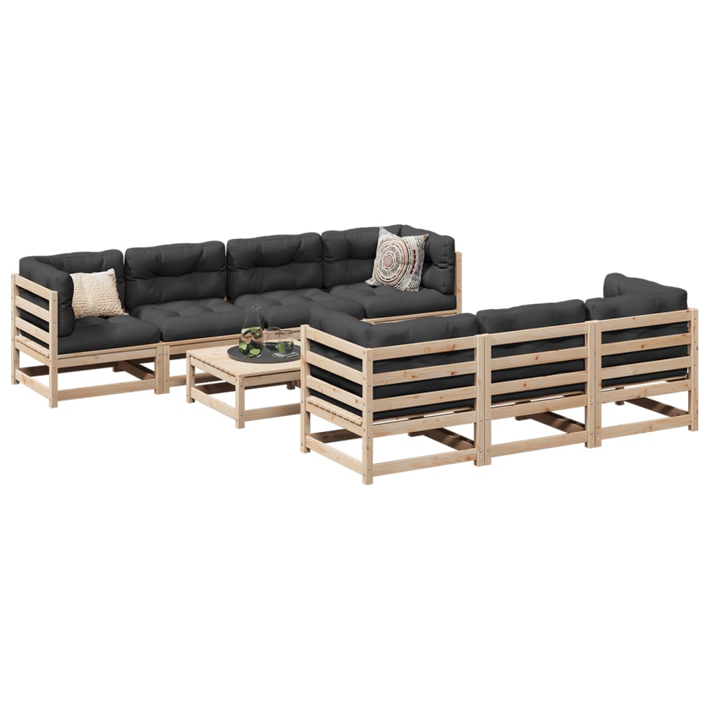 8-delige Loungeset massief grenenhout – afbeelding 1