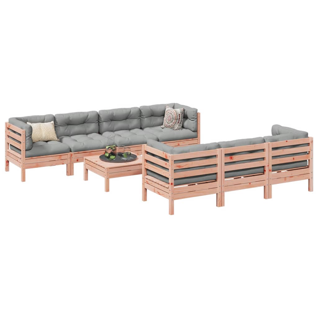 8-delige Loungeset met kussens massief douglas vurenhout – afbeelding 1