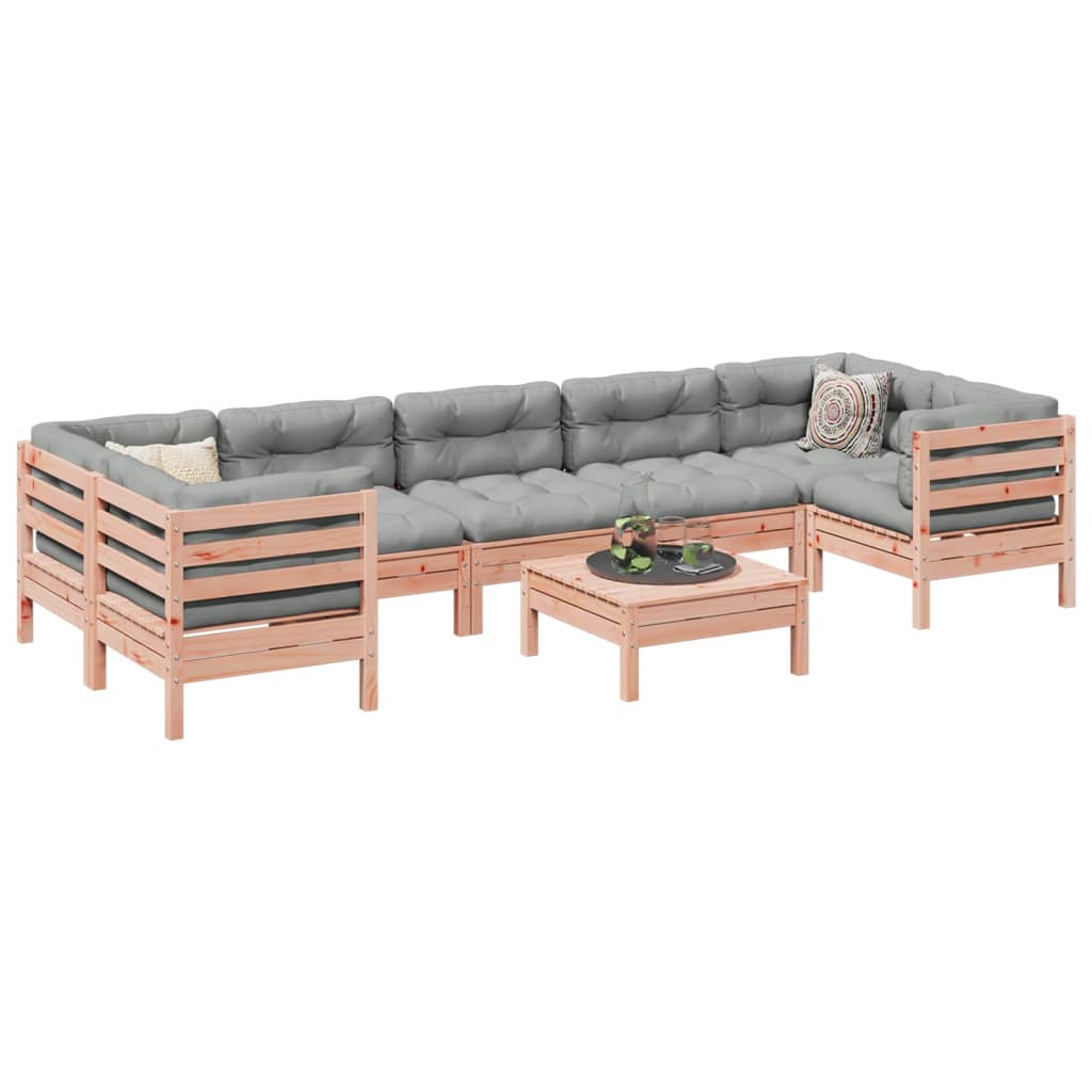 8-delige Loungeset met kussens massief douglas vurenhout – afbeelding 1