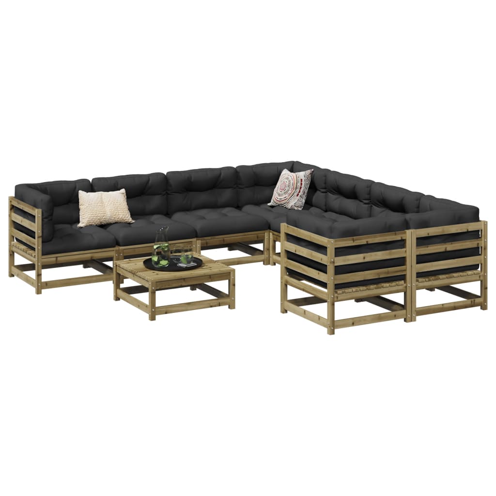 9-delige Loungeset geïmpregneerd grenenhout – afbeelding 1
