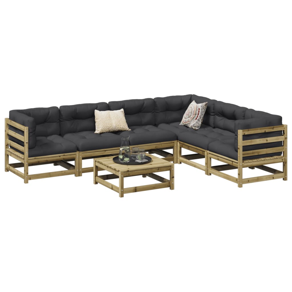 7-delige Loungeset geïmpregneerd grenenhout – afbeelding 1