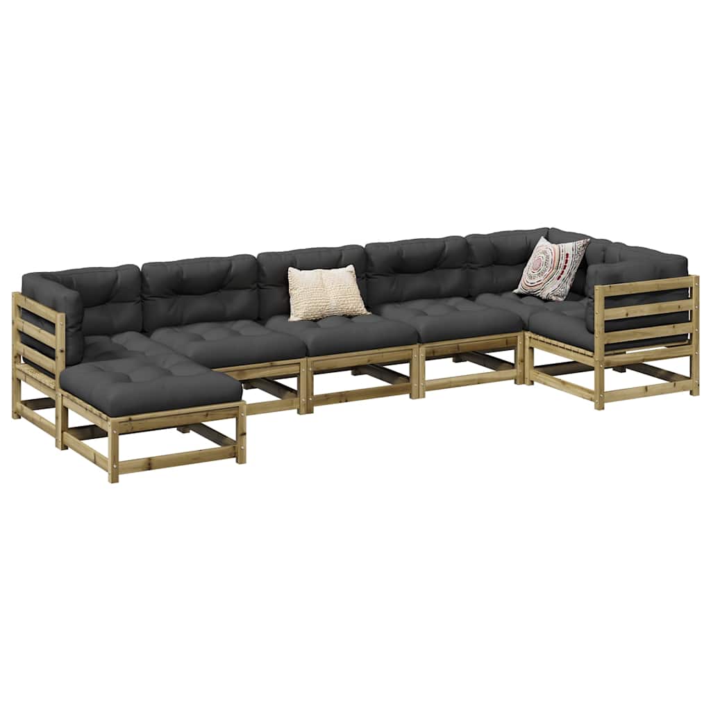 7-delige Loungeset geïmpregneerd grenenhout – afbeelding 1
