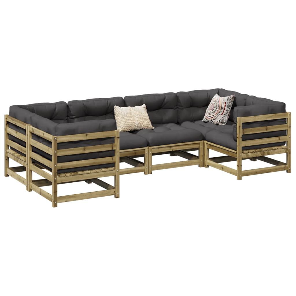 6-delige Loungeset geïmpregneerd grenenhout – afbeelding 1