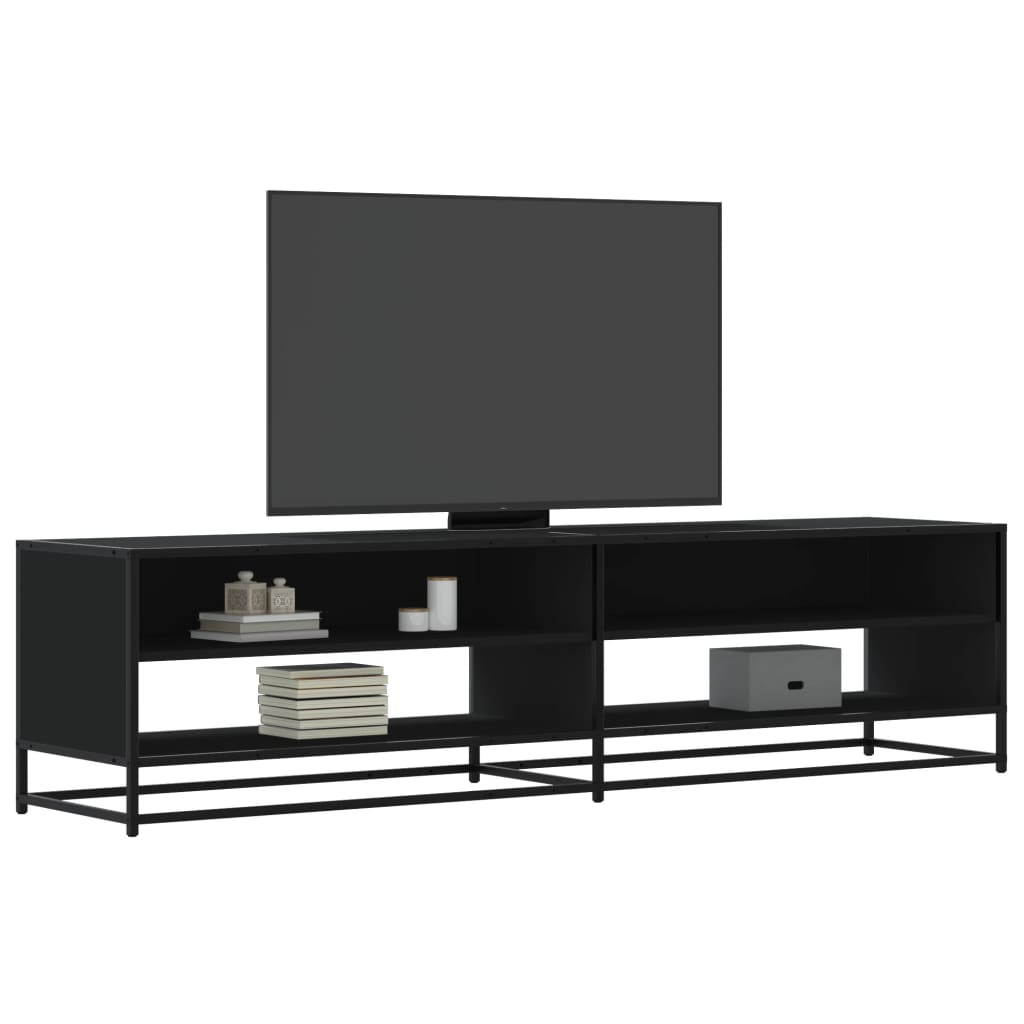 Tv-meubel 180,5x40x46 cm bewerkt hout zwart – afbeelding 1