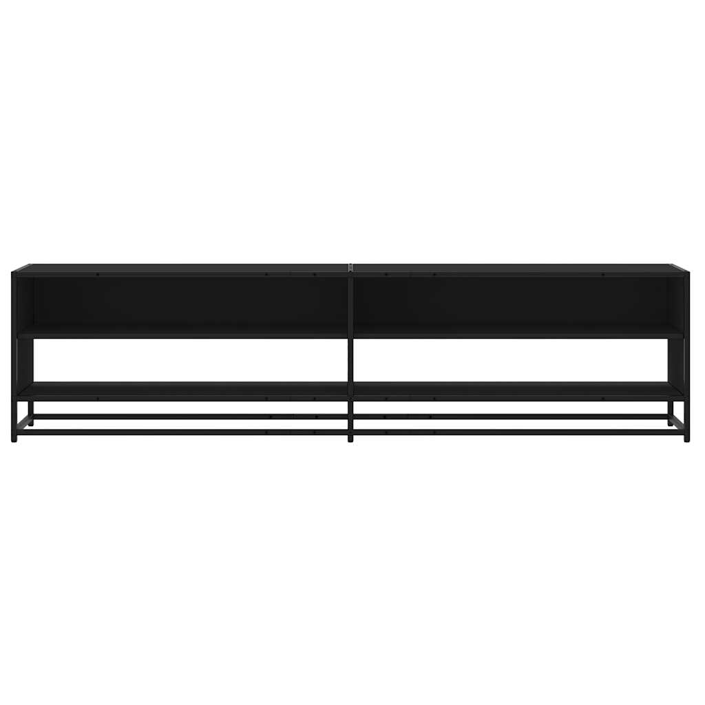 Tv-meubel 180,5x40x46 cm bewerkt hout zwart – afbeelding 4
