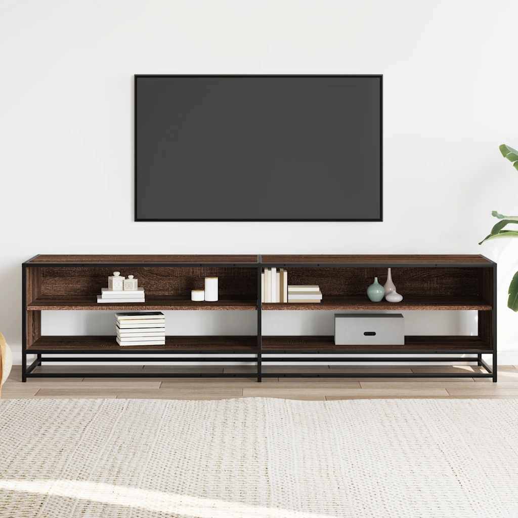 Tv-meubel 180,5x40x46 cm bewerkt hout bruin eikenkleurig – afbeelding 3