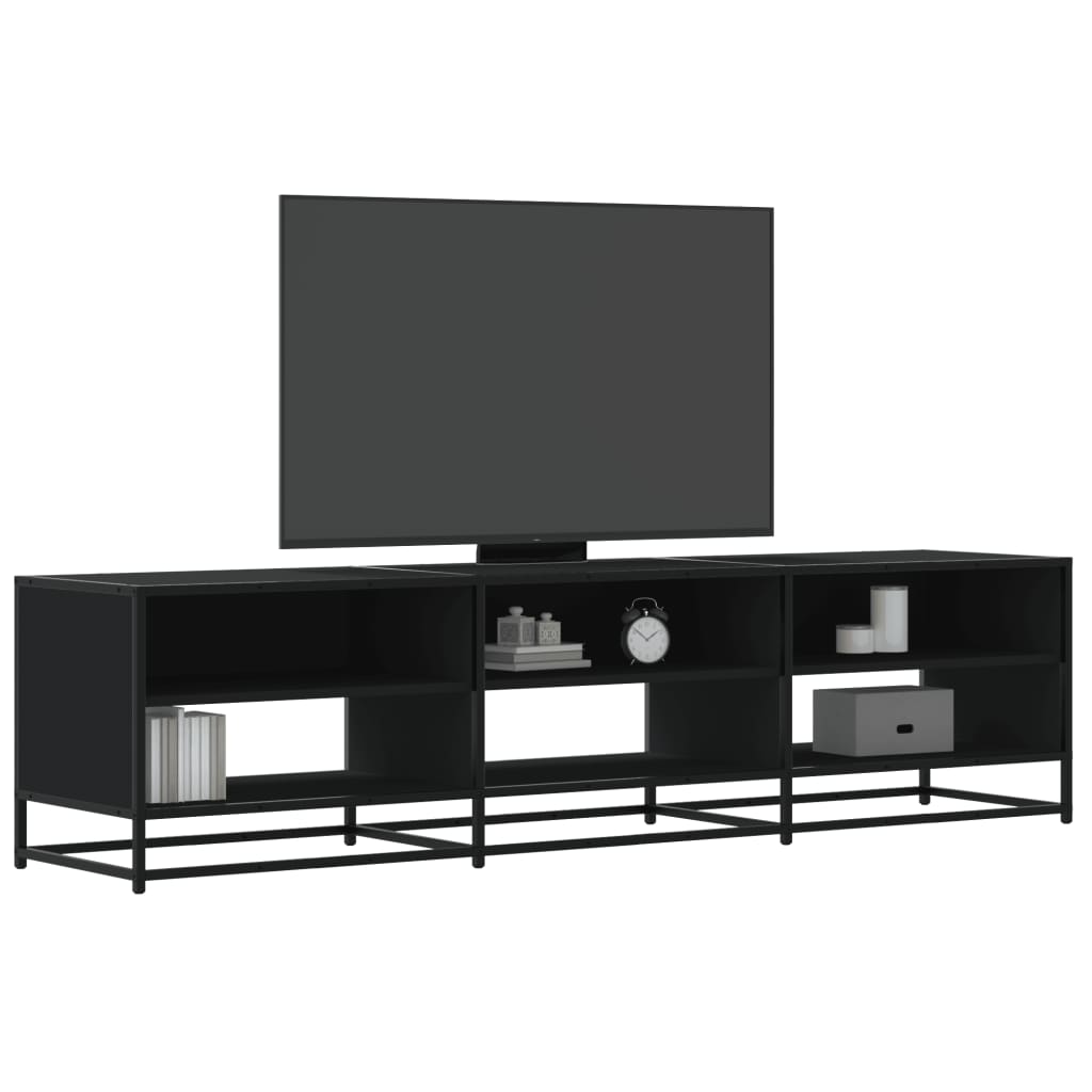 Tv-meubel 180x40x46 cm bewerkt hout zwart – afbeelding 1