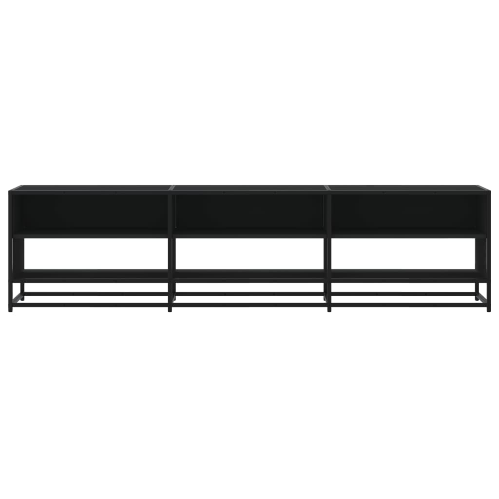 Tv-meubel 180x40x46 cm bewerkt hout zwart – afbeelding 4