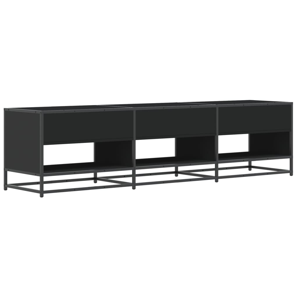 Tv-meubel 180x40x46 cm bewerkt hout zwart – afbeelding 5