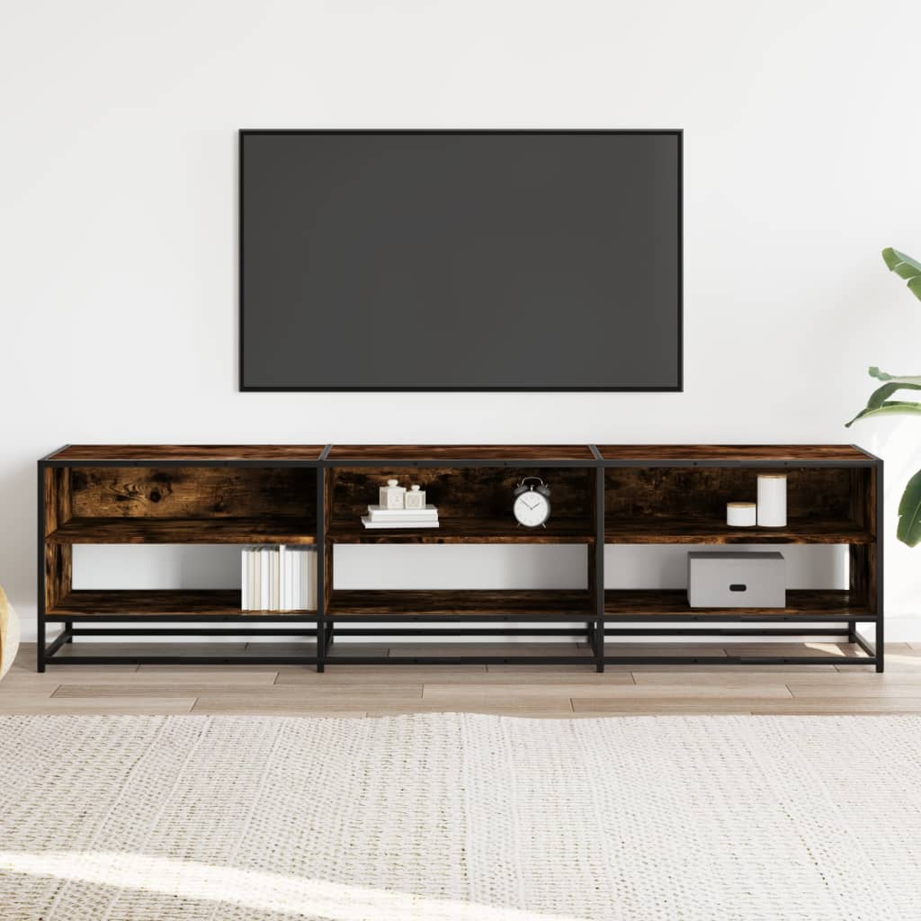 Tv-meubel 180x40x46 cm bewerkt hout gerookt eikenkleurig – afbeelding 3