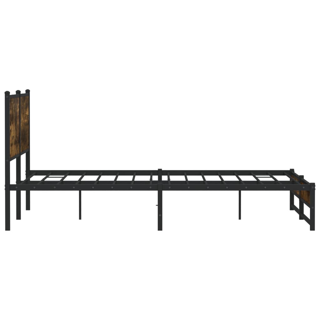 Bedframe zonder matras metaal gerookt eikenkleurig 183x213 cm – afbeelding 6