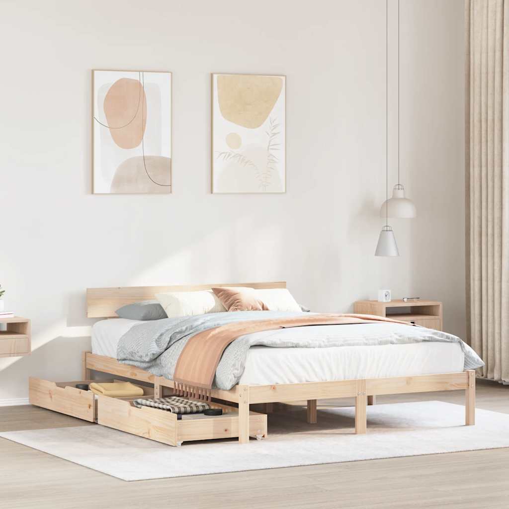Bedframe zonder matras massief grenenhout 120x190 cm – afbeelding 1