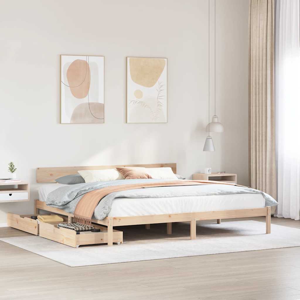 Bedframe zonder matras massief grenenhout 180x200 cm – afbeelding 1