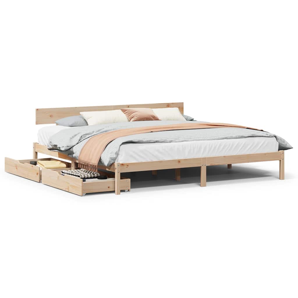 Bedframe zonder matras massief grenenhout 180x200 cm – afbeelding 2