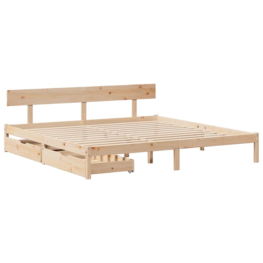 Bedframe zonder matras massief grenenhout 180x200 cm – afbeelding 3
