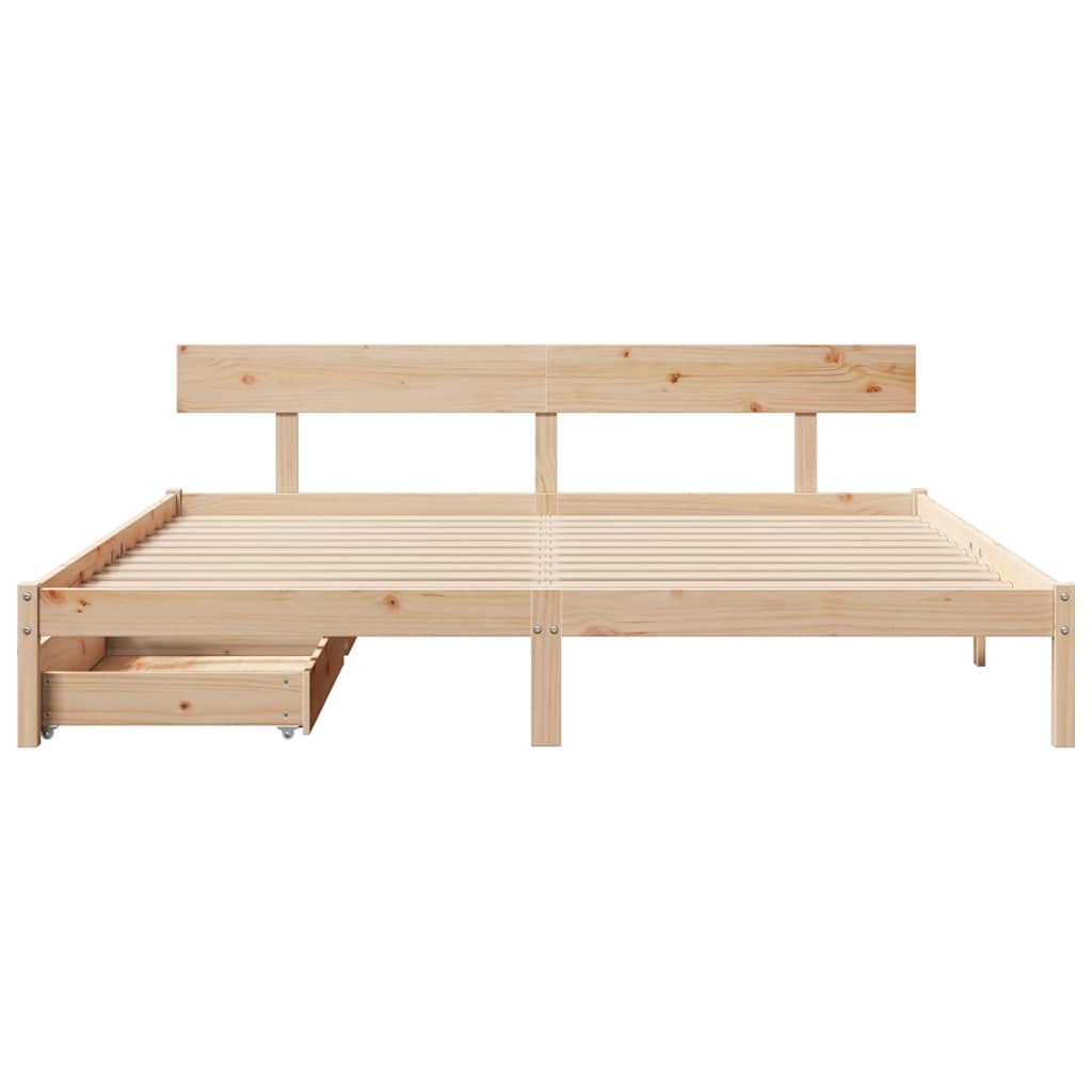 Bedframe zonder matras massief grenenhout 180x200 cm – afbeelding 4