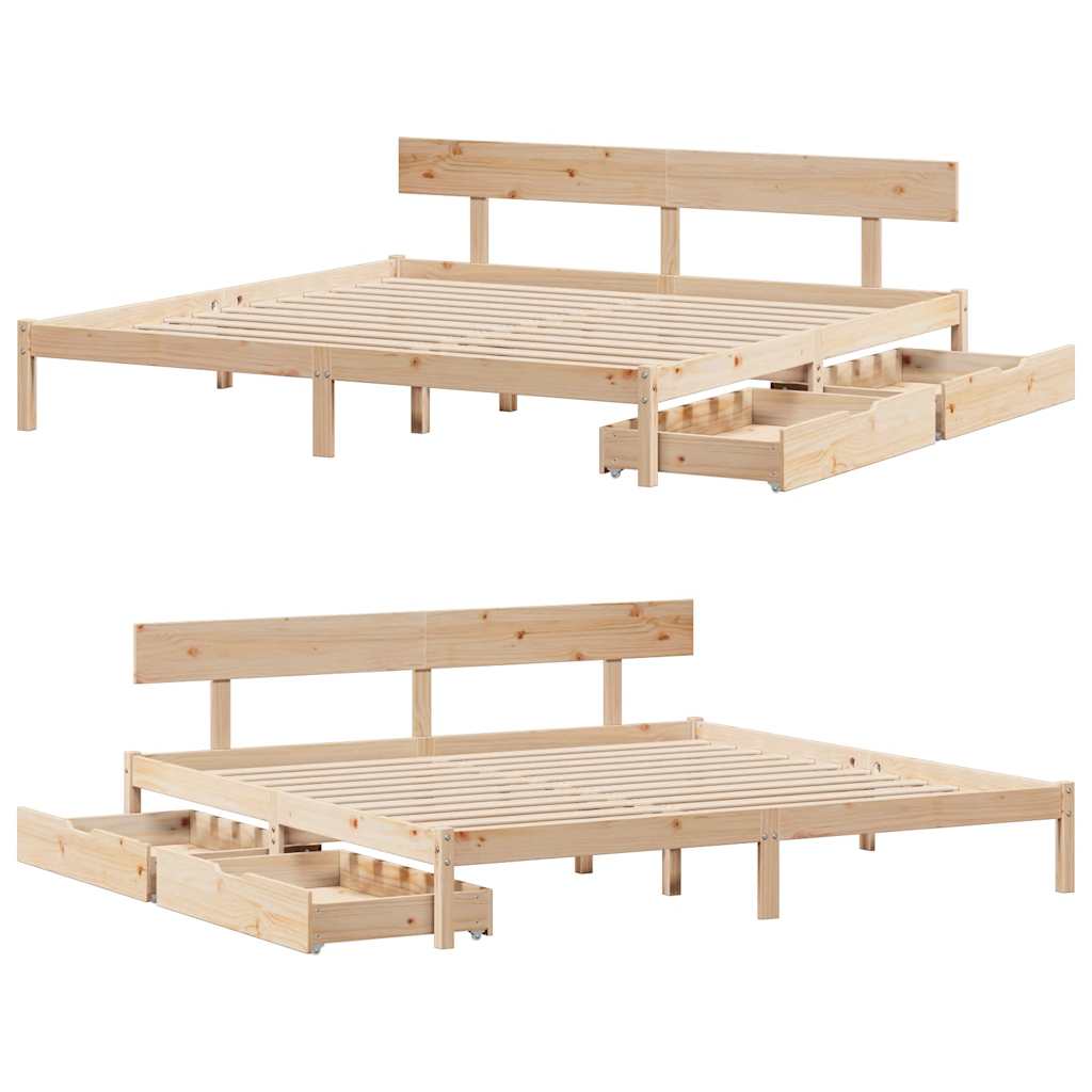 Bedframe zonder matras massief grenenhout 180x200 cm – afbeelding 9