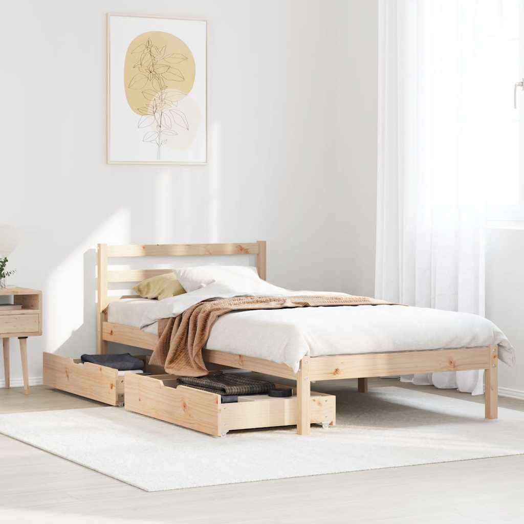 Bedframe zonder matras massief grenenhout 100x200 cm – afbeelding 1