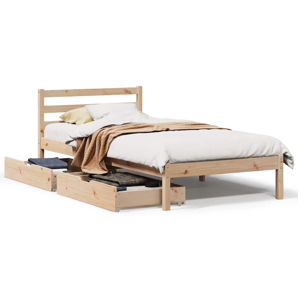 Bedframe zonder matras massief grenenhout 100x200 cm – afbeelding 2