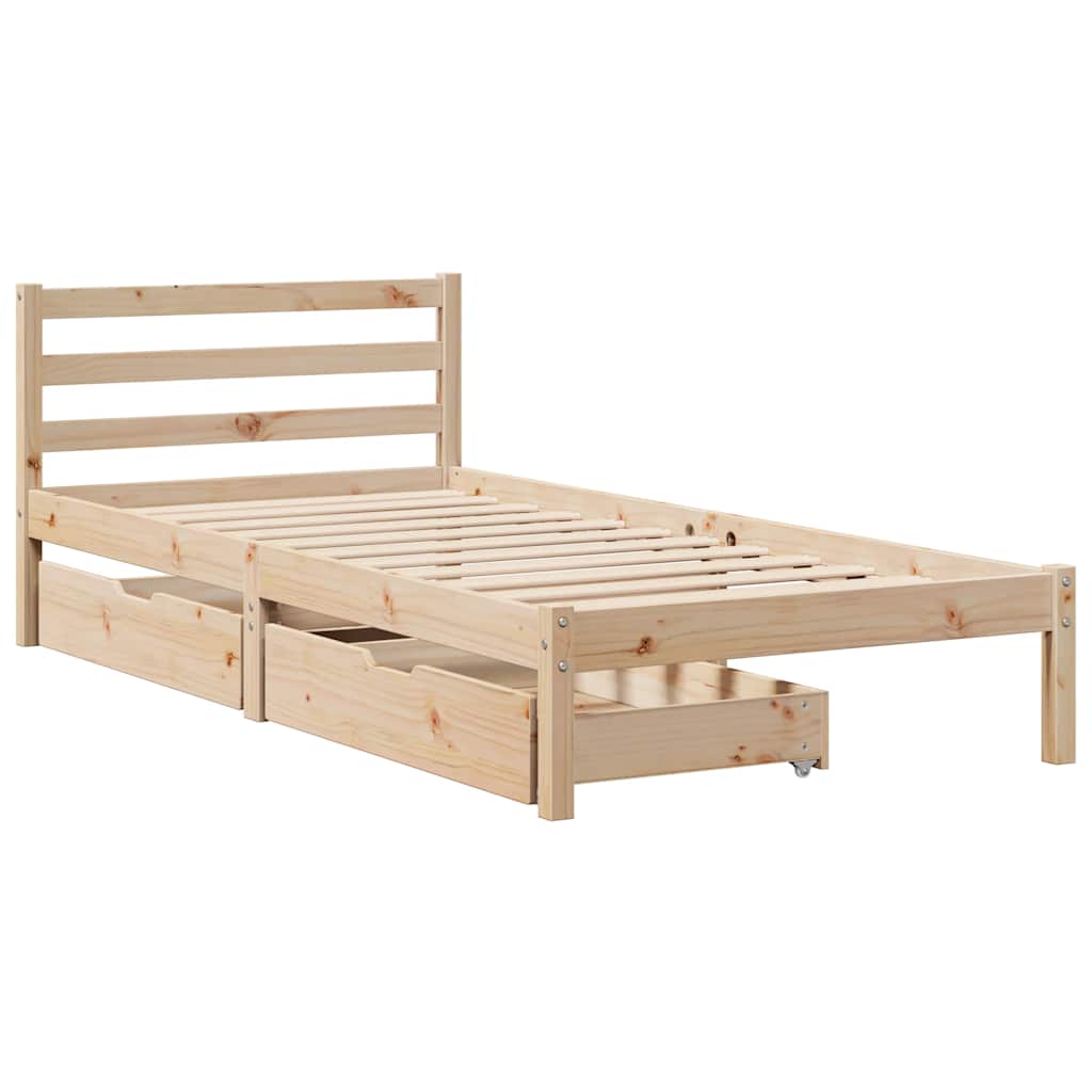 Bedframe zonder matras massief grenenhout 100x200 cm – afbeelding 3