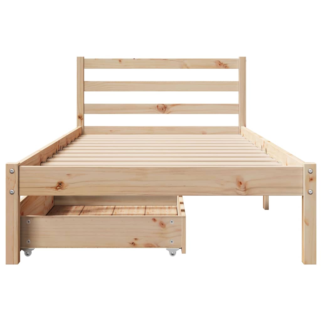 Bedframe zonder matras massief grenenhout 100x200 cm – afbeelding 4