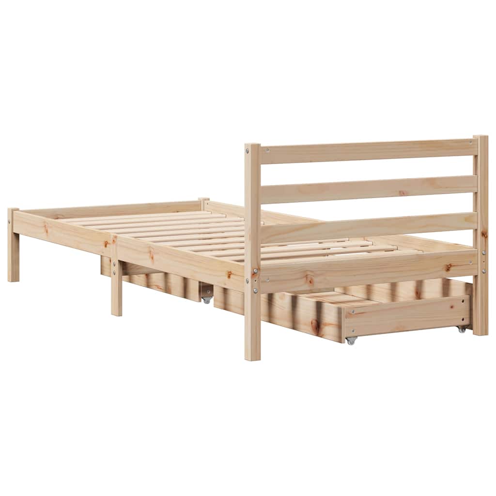 Bedframe zonder matras massief grenenhout 100x200 cm – afbeelding 6