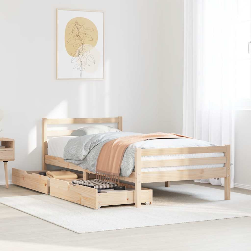 Bedframe zonder matras massief grenenhout 90x200 cm – afbeelding 1