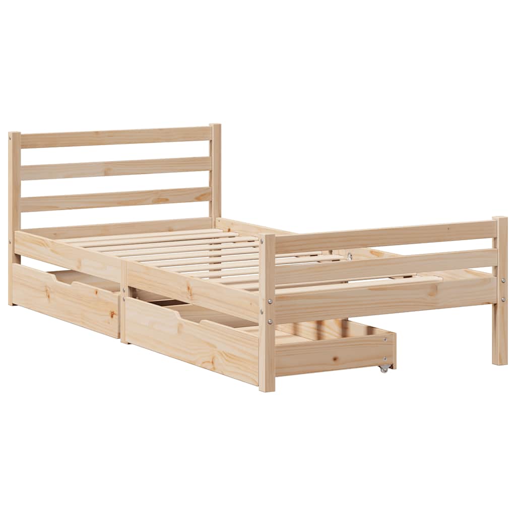 Bedframe zonder matras massief grenenhout 90x200 cm – afbeelding 3