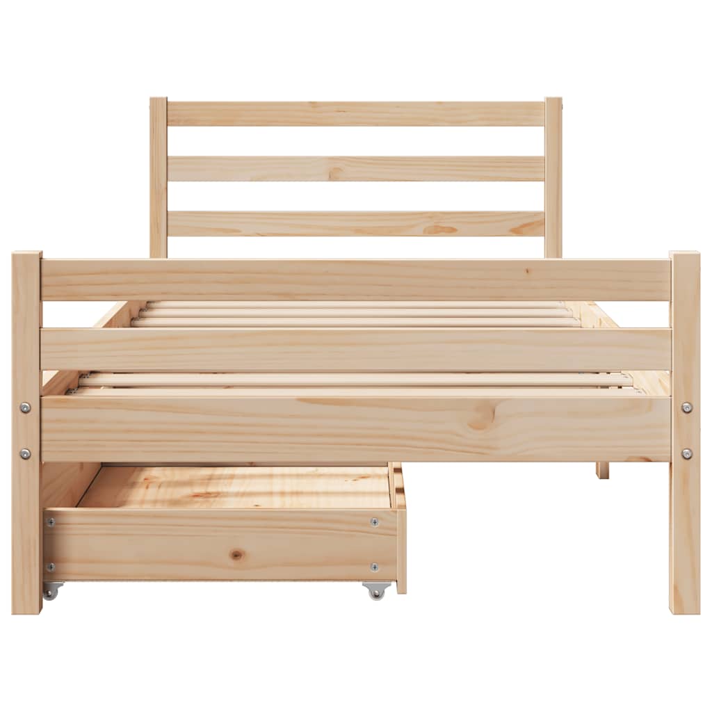 Bedframe zonder matras massief grenenhout 100x200 cm – afbeelding 4