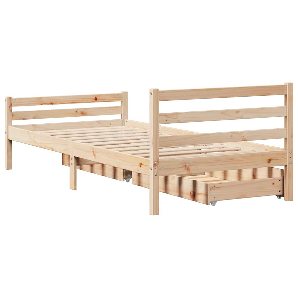 Bedframe zonder matras massief grenenhout 100x200 cm – afbeelding 6