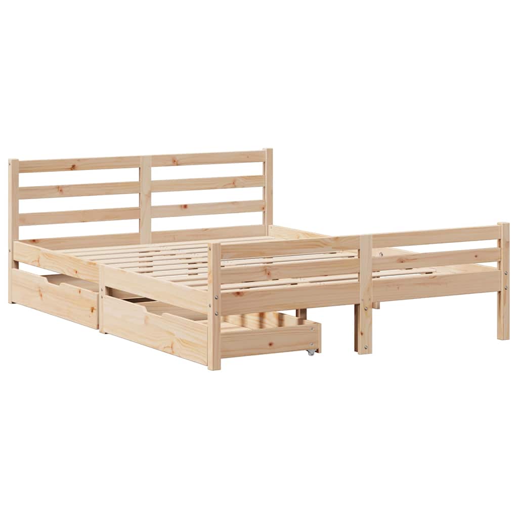 Bedframe zonder matras massief grenenhout 160x200 cm – afbeelding 3
