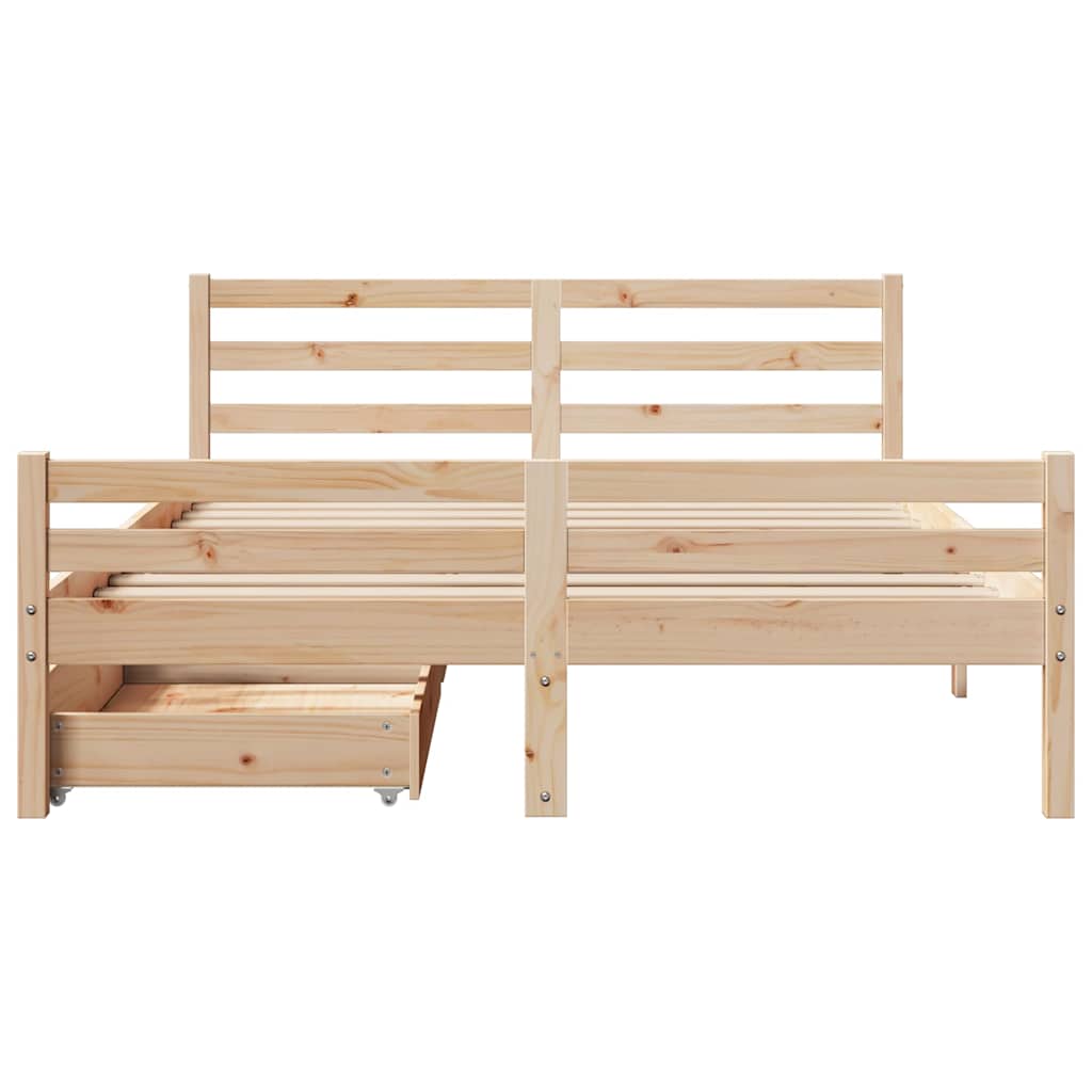 Bedframe zonder matras massief grenenhout 160x200 cm – afbeelding 4