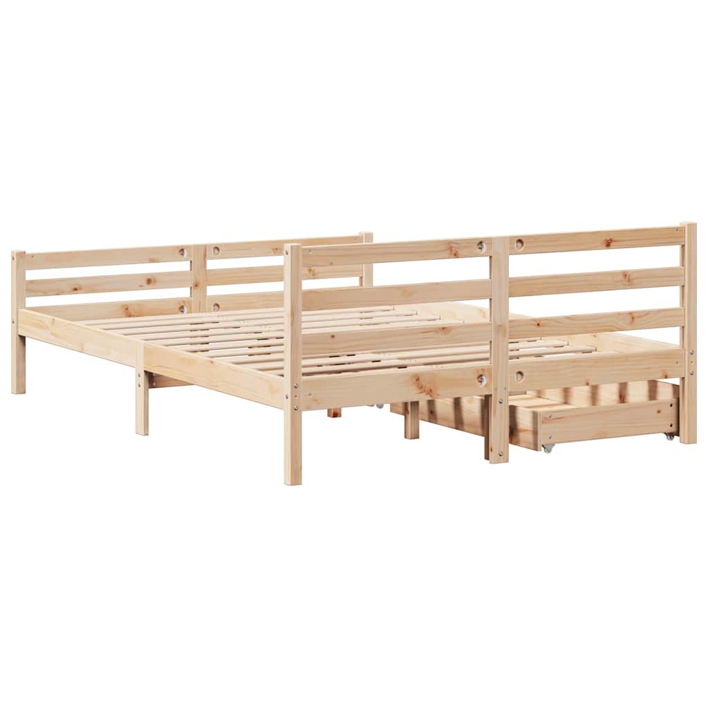 Bedframe zonder matras massief grenenhout 160x200 cm – afbeelding 6