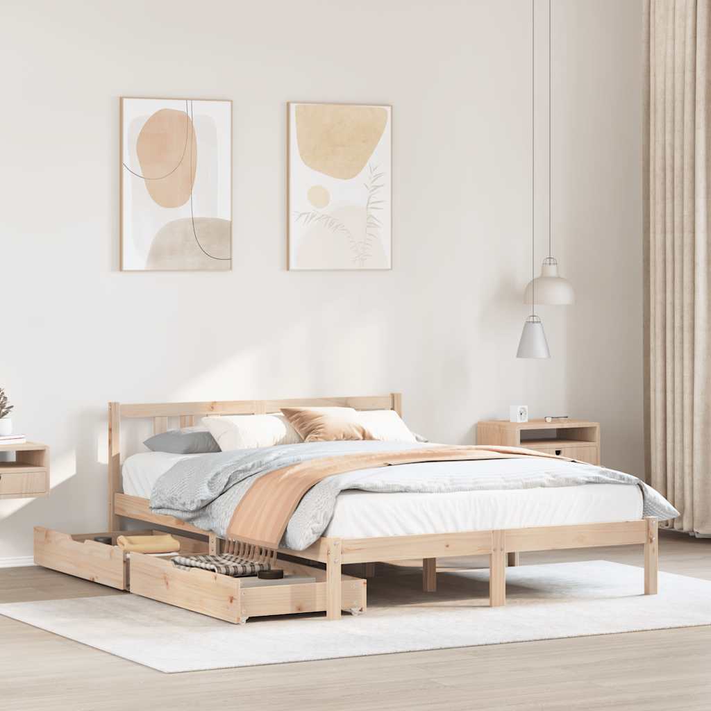Bedframe zonder matras massief grenenhout 120x200 cm – afbeelding 1