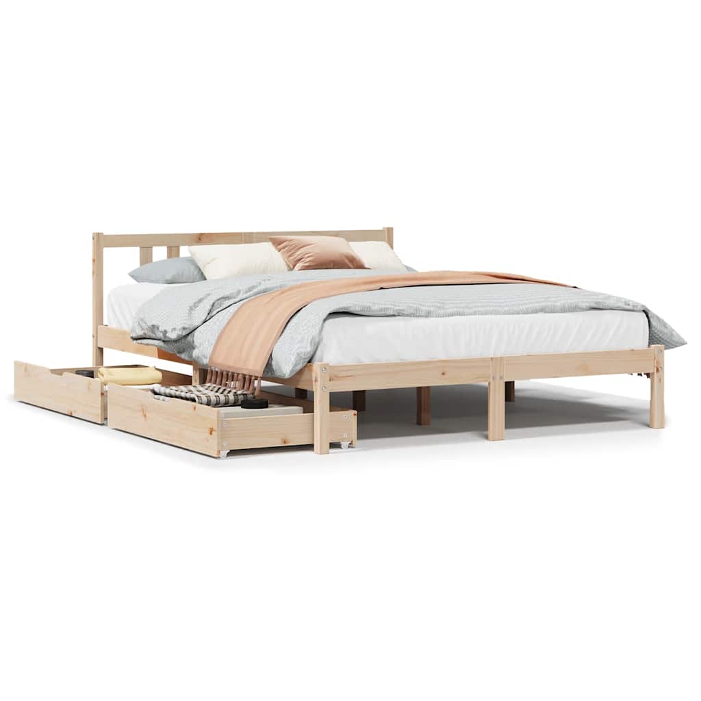 Bedframe zonder matras massief grenenhout 120x200 cm – afbeelding 2
