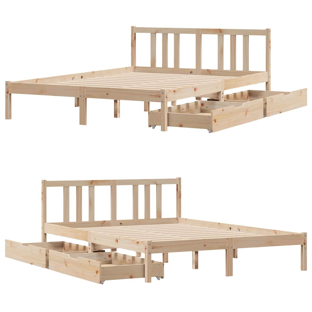 Bedframe zonder matras massief grenenhout 120x200 cm – afbeelding 9