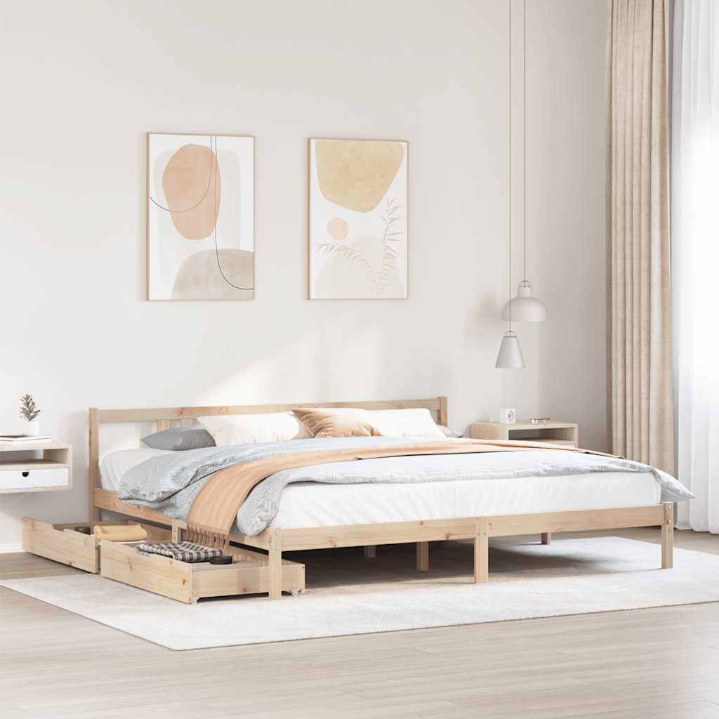 Bedframe zonder matras massief grenenhout 180x200 cm – afbeelding 1