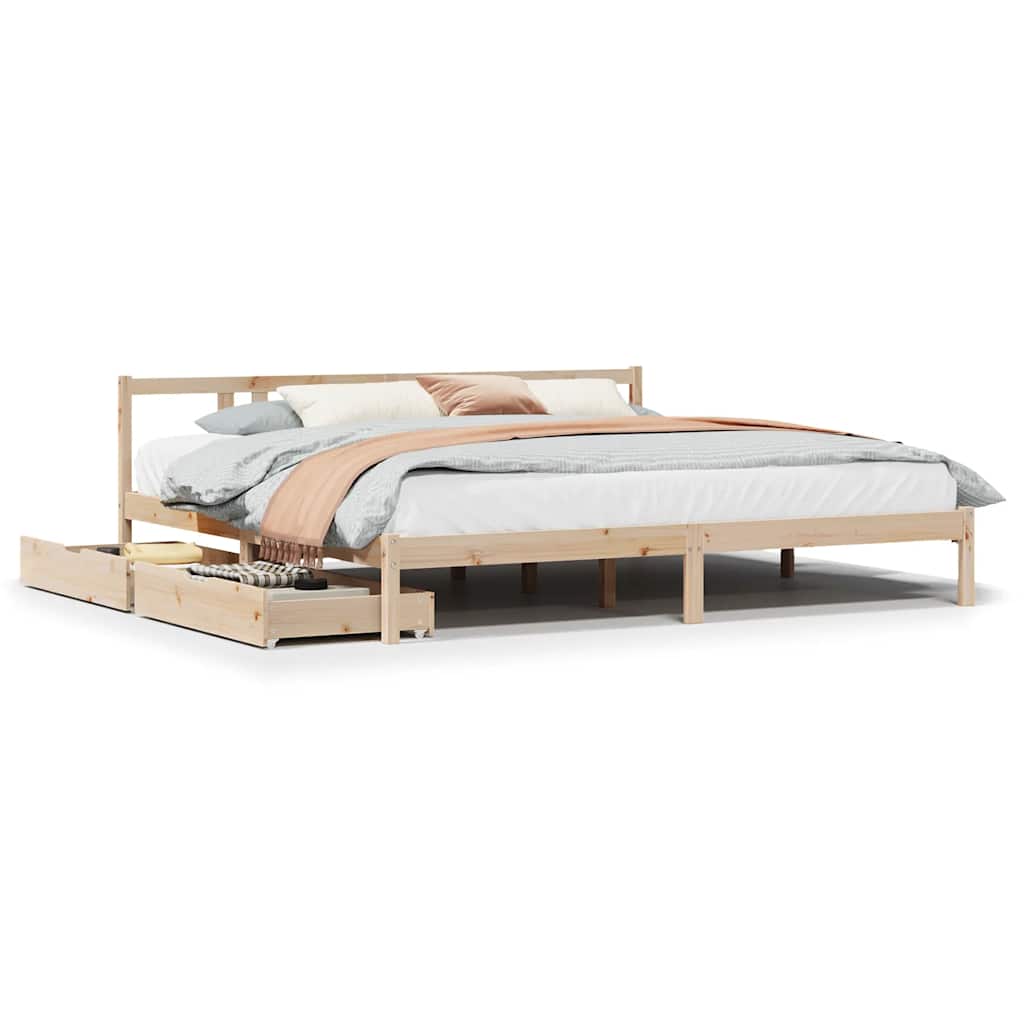 Bedframe zonder matras massief grenenhout 180x200 cm – afbeelding 2