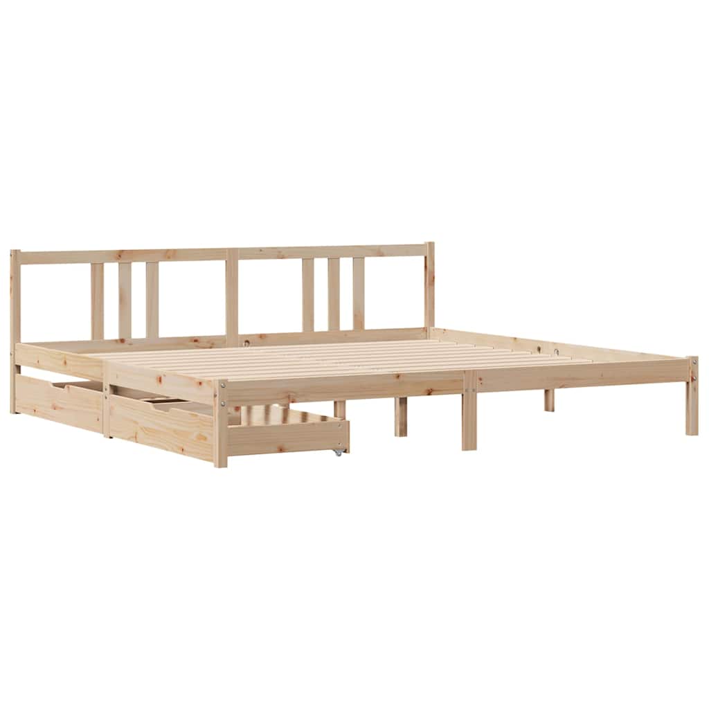 Bedframe zonder matras massief grenenhout 180x200 cm – afbeelding 3