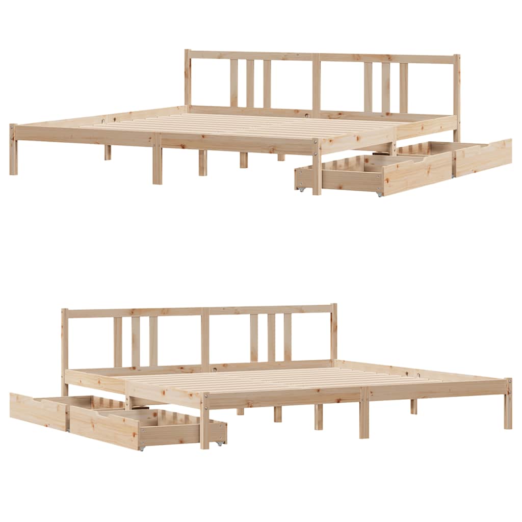Bedframe zonder matras massief grenenhout 180x200 cm – afbeelding 9