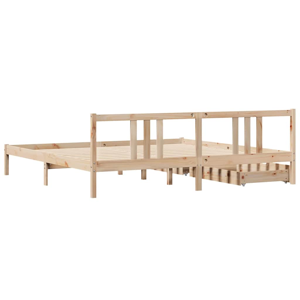 Bedframe zonder matras massief grenenhout 200x200 cm – afbeelding 6