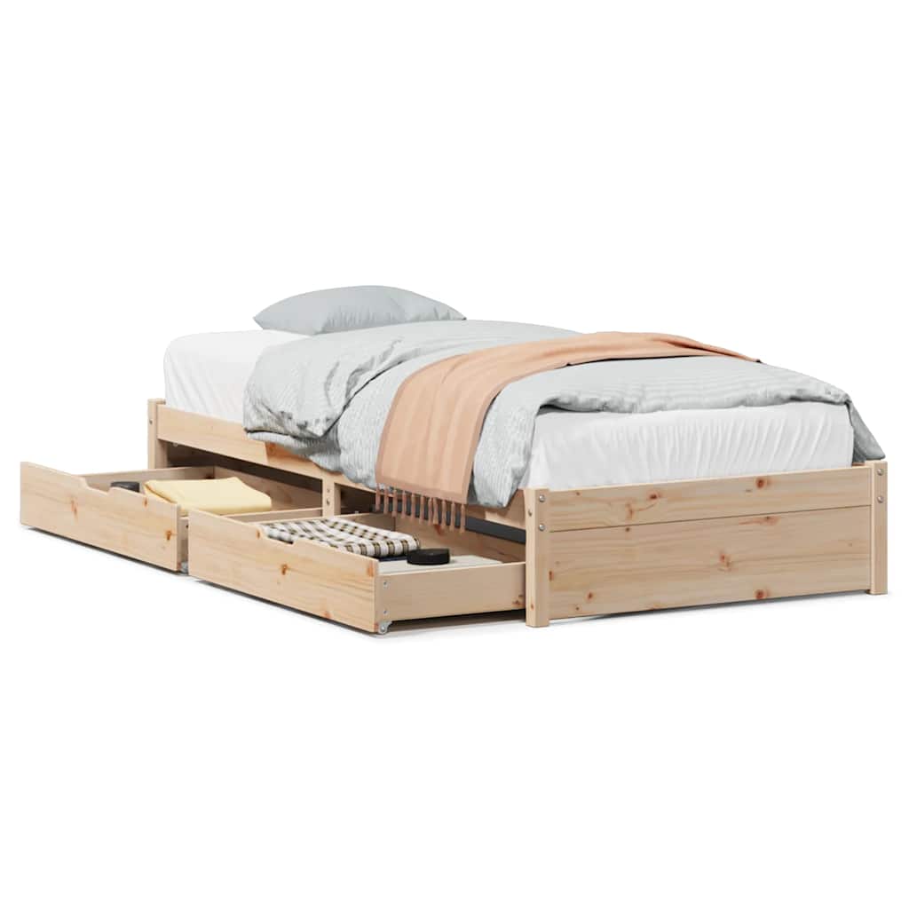 Bedframe zonder matras massief grenenhout 75x190 cm – afbeelding 2