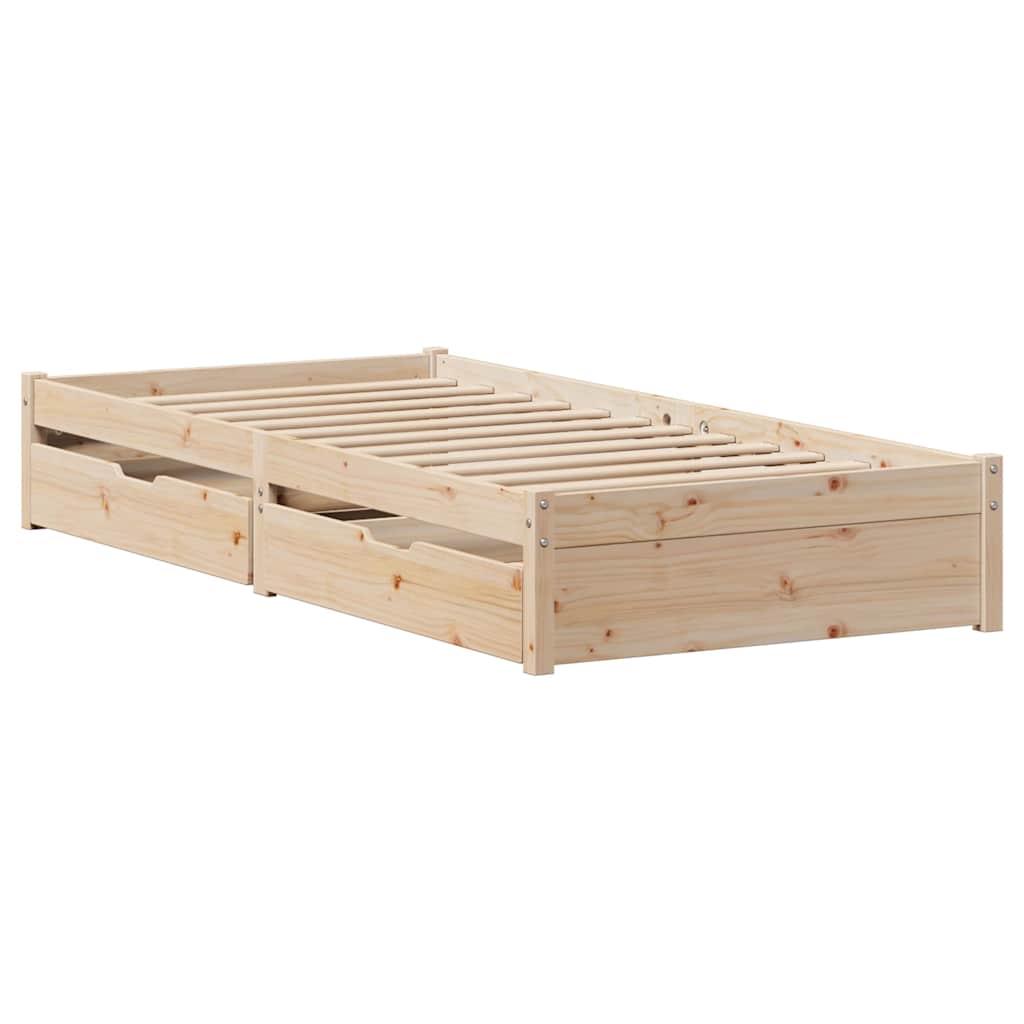 Bedframe zonder matras massief grenenhout 75x190 cm – afbeelding 3