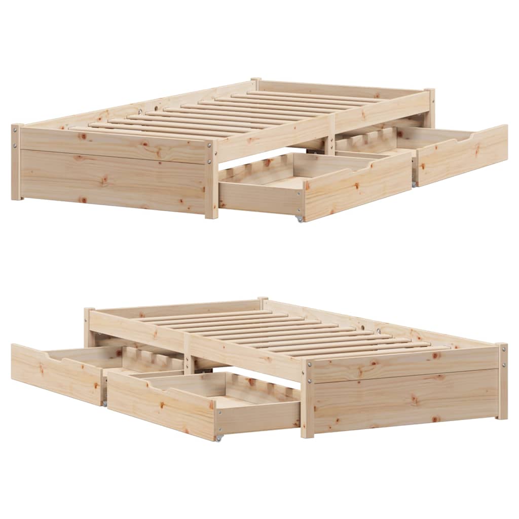 Bedframe zonder matras massief grenenhout 75x190 cm – afbeelding 9