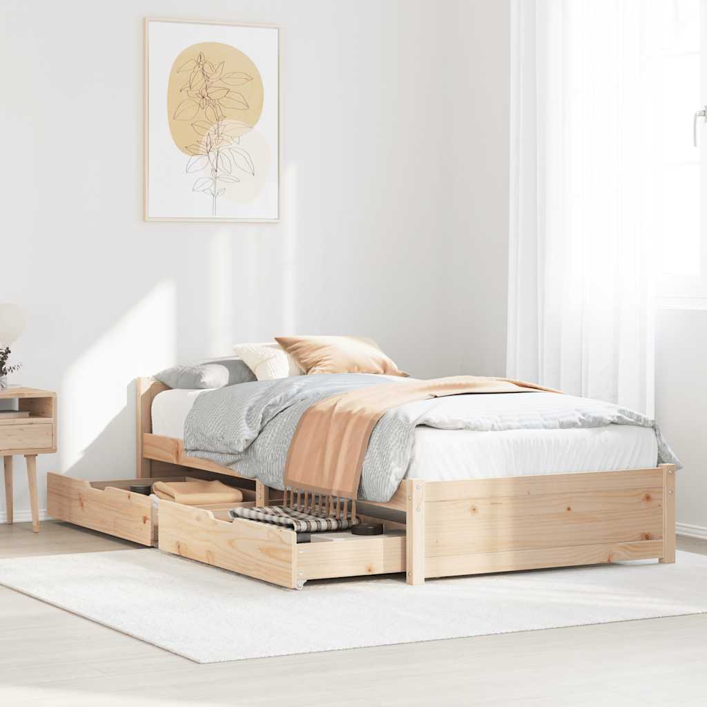 Bedframe zonder matras massief grenenhout 90x200 cm – afbeelding 1