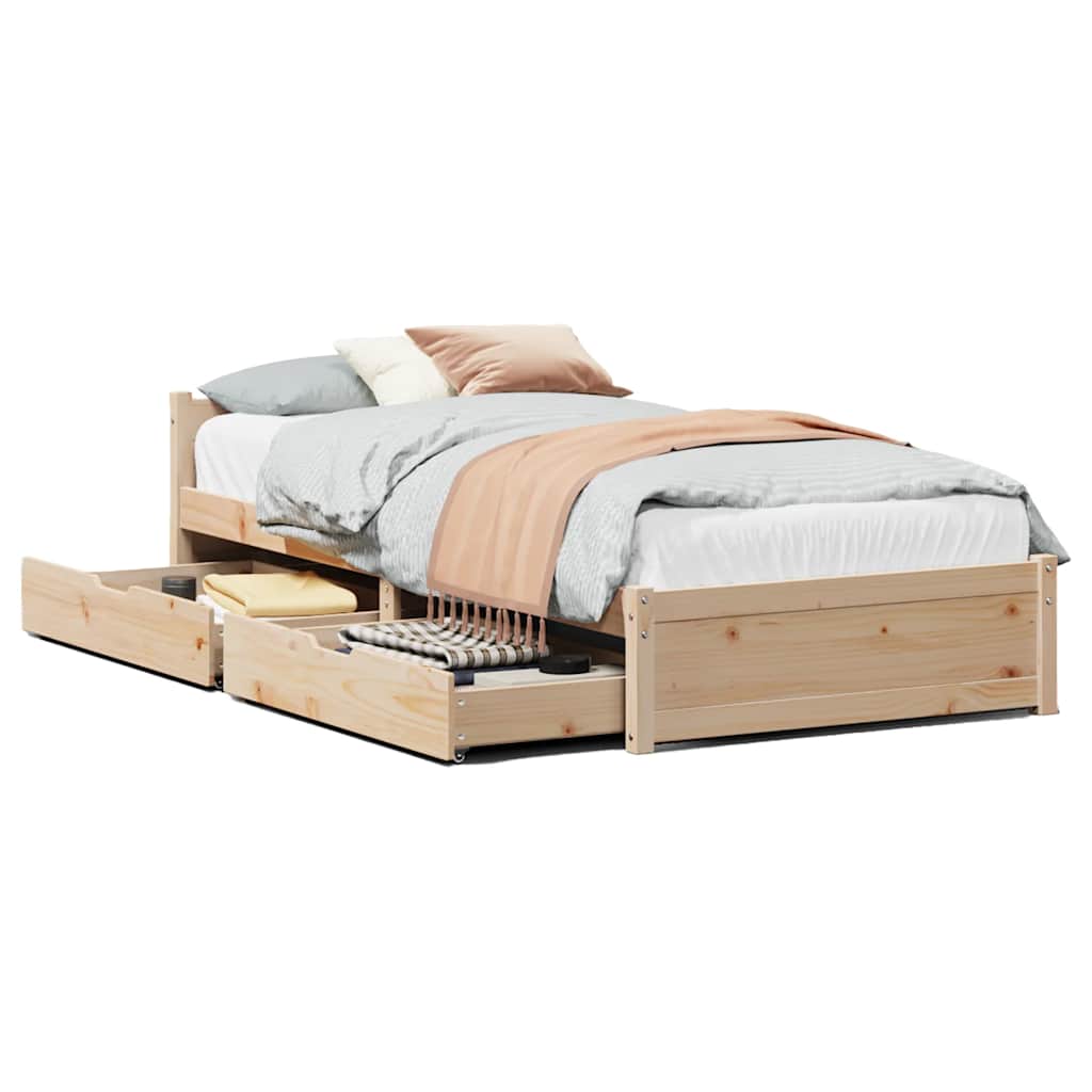 Bedframe zonder matras massief grenenhout 90x200 cm – afbeelding 2